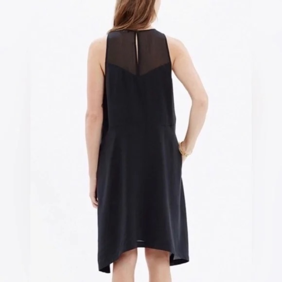 Madewell Black Silk Parkview Dress - Size Small - Picture 2 of 6